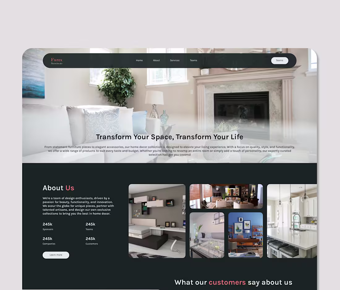 Cover image for Home decor website design 