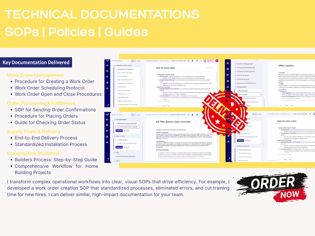 Cover image for Created process documentation for the