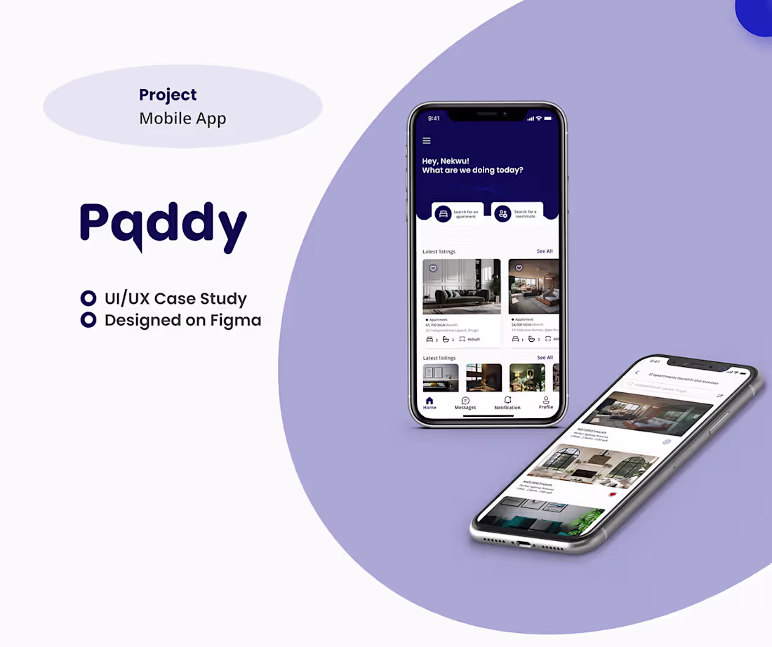 Cover image for Paddy; A room/roommate finding mobile App