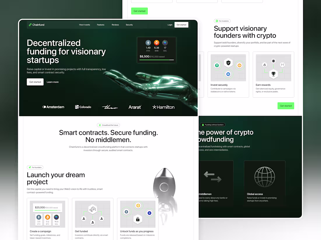 Cover image for Chainfund - Landing Page for Web3 Crowdfunding Platform