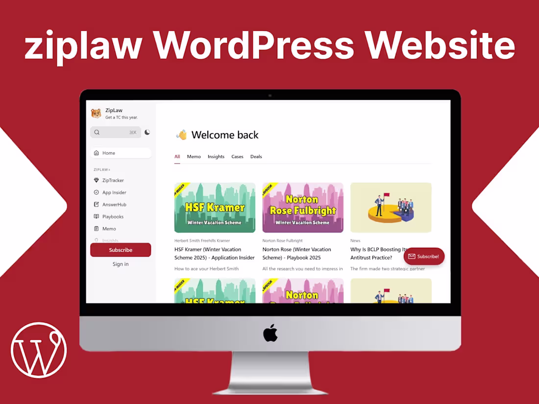 Cover image for Ziplaw | Wordpress Website