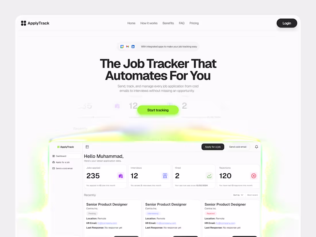 Cover image for Applytrack Website: Inspired by Huly