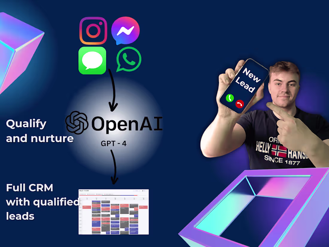 Cover image for AI Lead Generator embedded on website, FB & IG