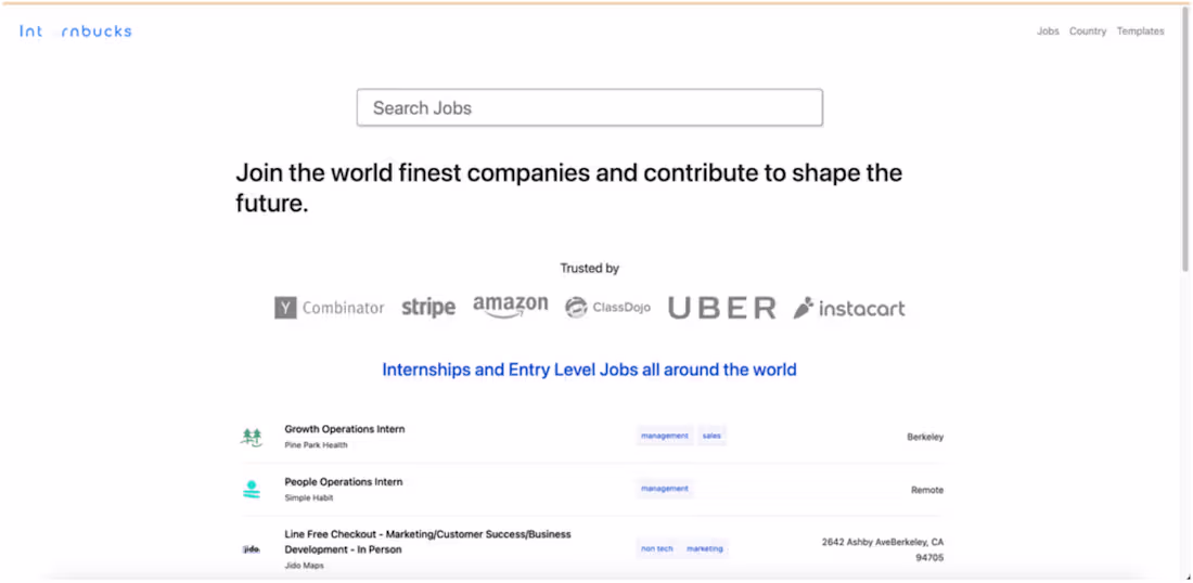 Cover image for InternBucks - Find Curated List of Internships
