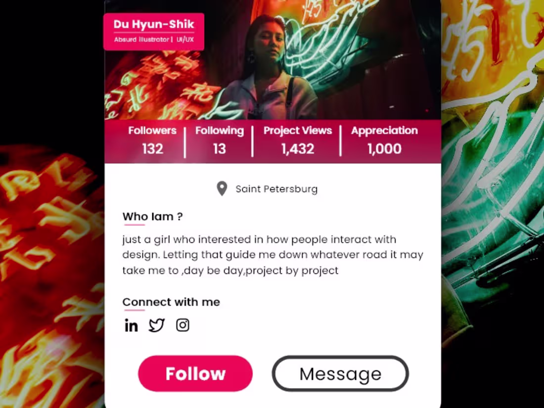 Cover image for Social Profile Card