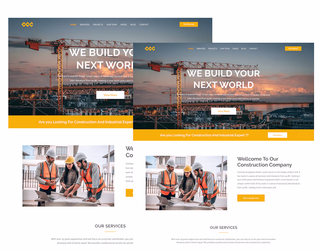 Cover image for Website for a construction company on Behance