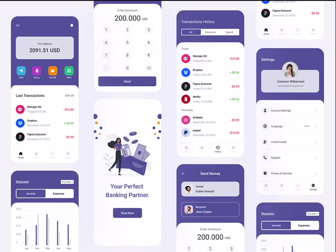 Cover image for Modern fintech mobile app UI