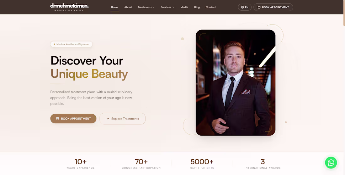 Cover image for Medical Aesthetics Website — Dr.
