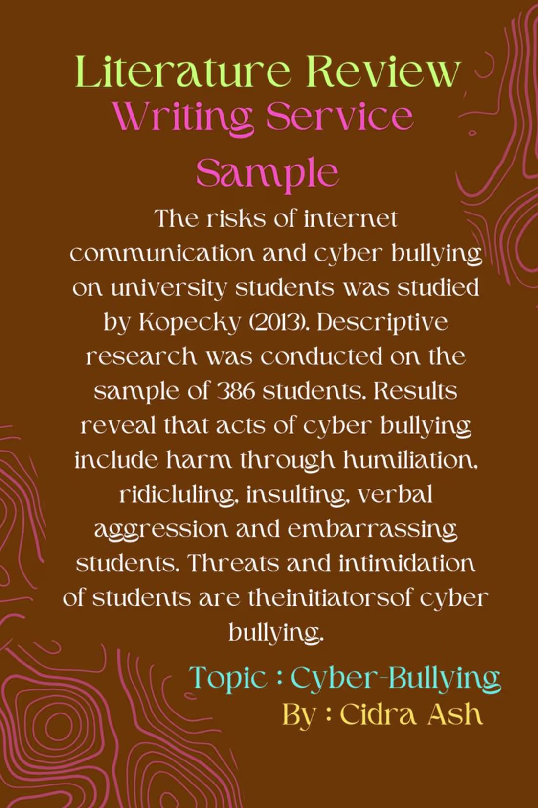 Cover image for Literature Review Service Sample