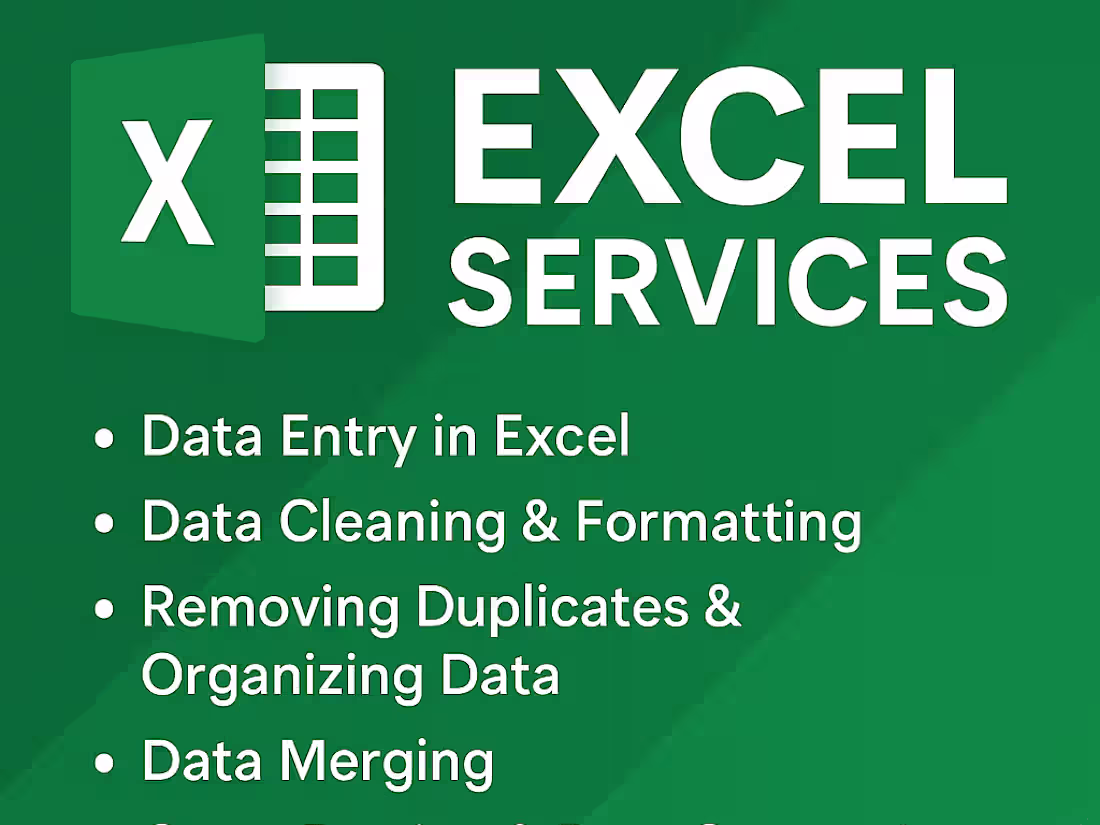 Cover image for I will accurately enter, organize, and manage data in excel.