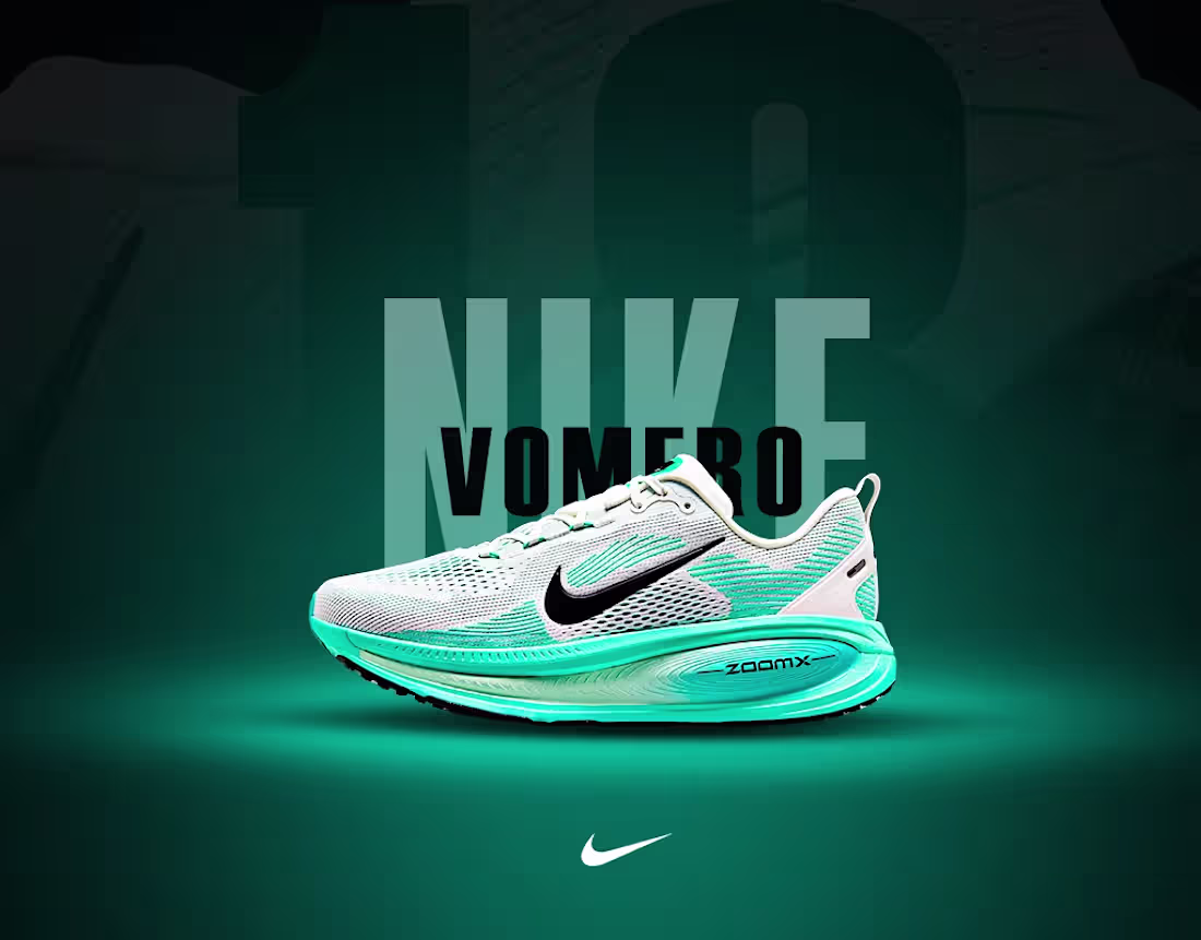 Cover image for Nike Vomero 18 Running Shoes Poster Design