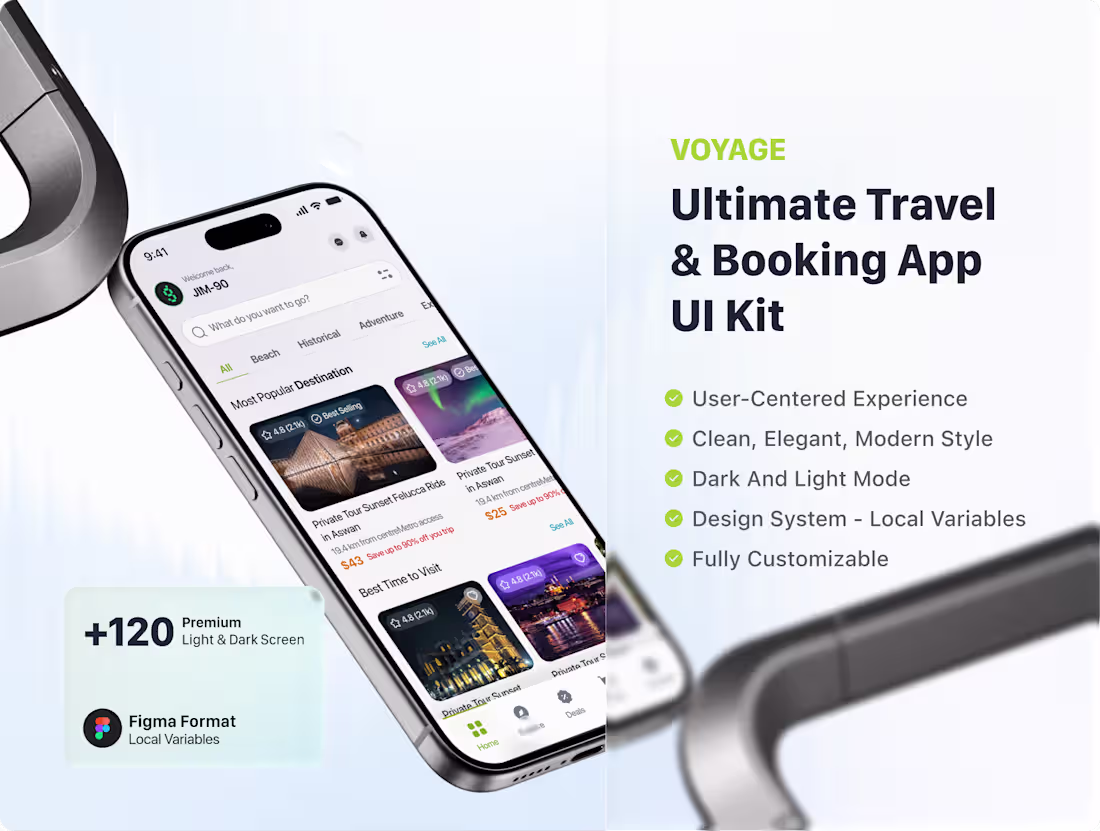 Cover image for Voyage - Ultimate Travel & Booking App UI Kit:::