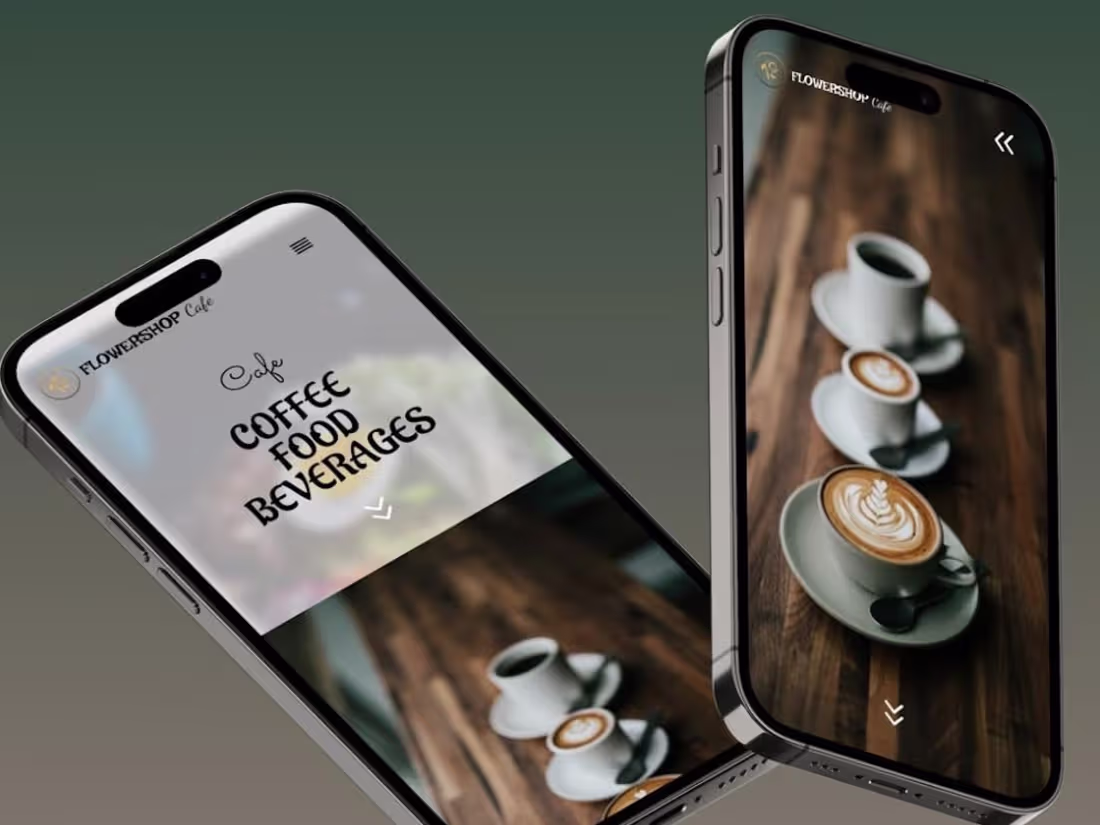 Cover image for Flower cafe coffee shop app design 