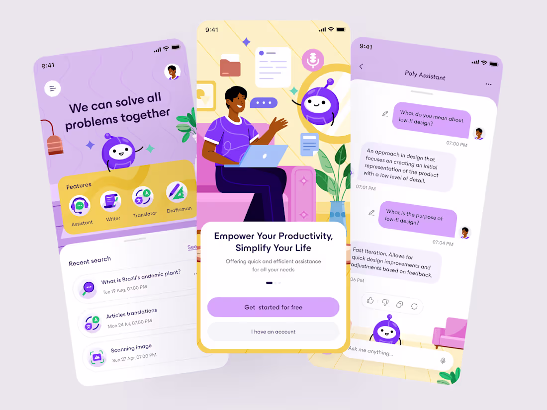 Cover image for AI Assistant Mobile App Design