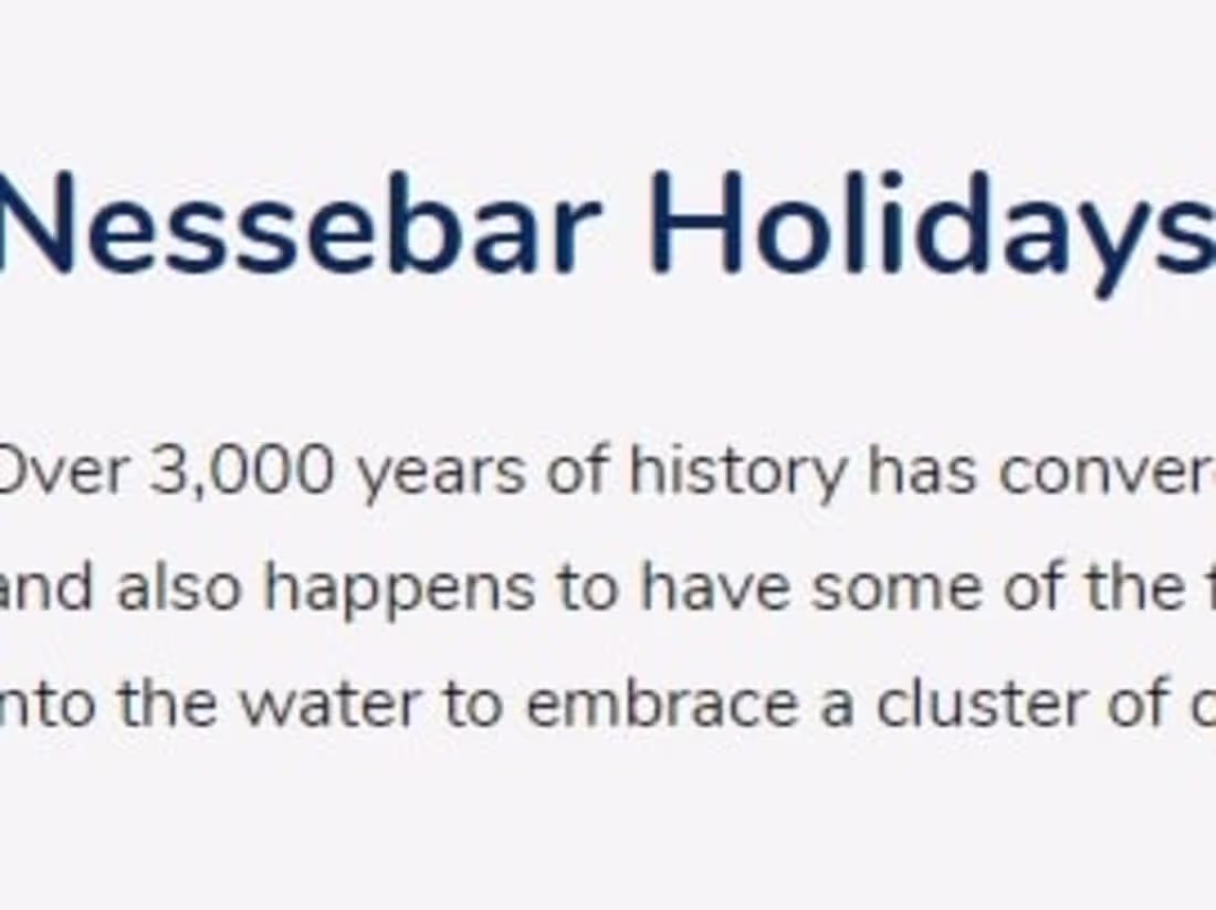 Cover image for Nessebar Holidays - Landing Page