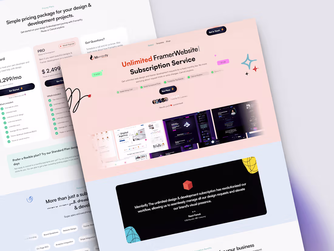 Cover image for Subscription-Based Agency Website In Framer