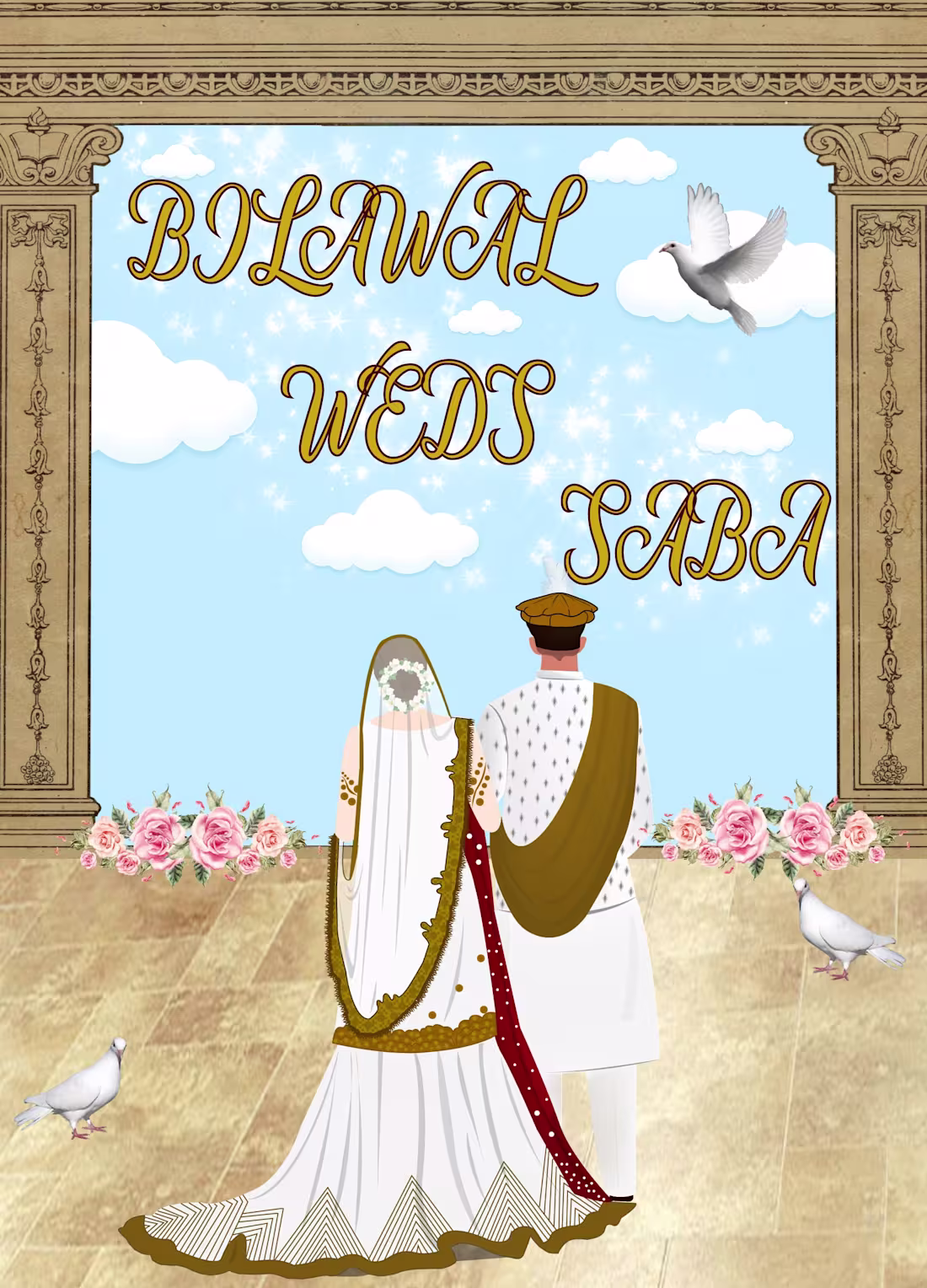 Cover image for Working on a custom wedding-themed illustration today! 💍✨ T...