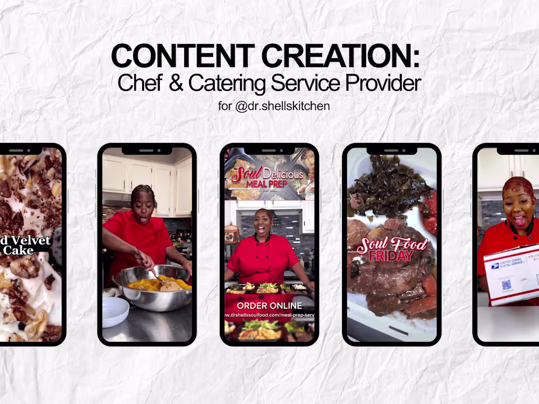 Cover image for Branded Short Reels for Dr. Shell's Soul Food Kitchen
