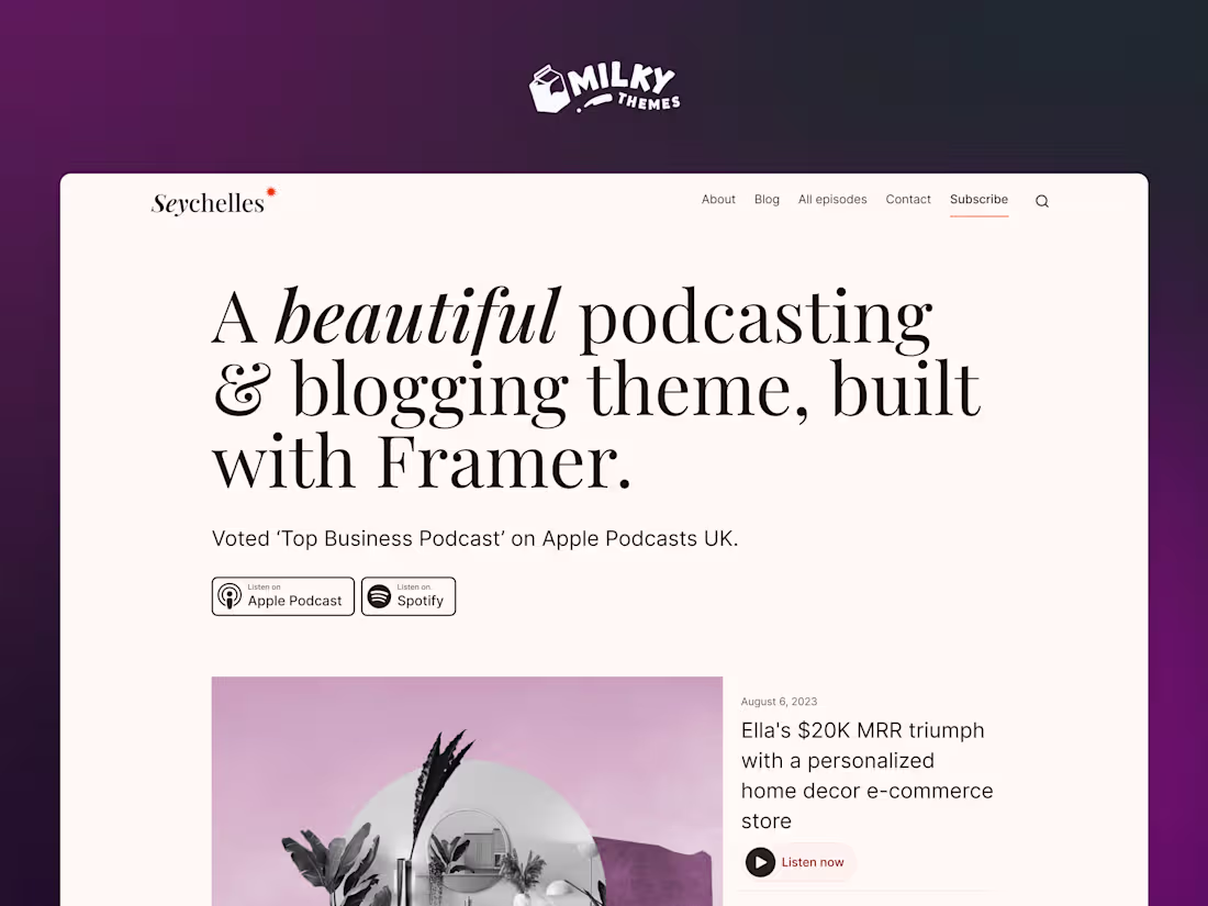Cover image for Seychelles – Podcast & Blogging template
