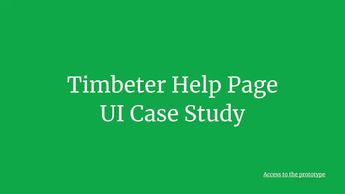Cover image for Timbeter Help Page - UI Case Study