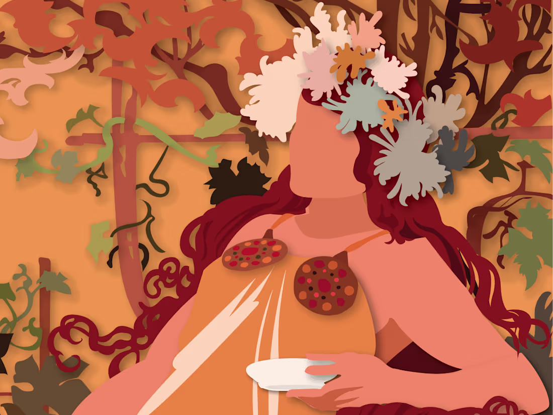 Cover image for The Autumn - Alphonse Mucha