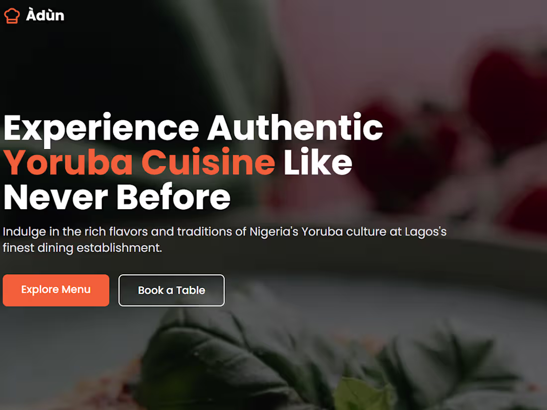 Cover image for African Restaurant - Authentic Yoruba Cuisine