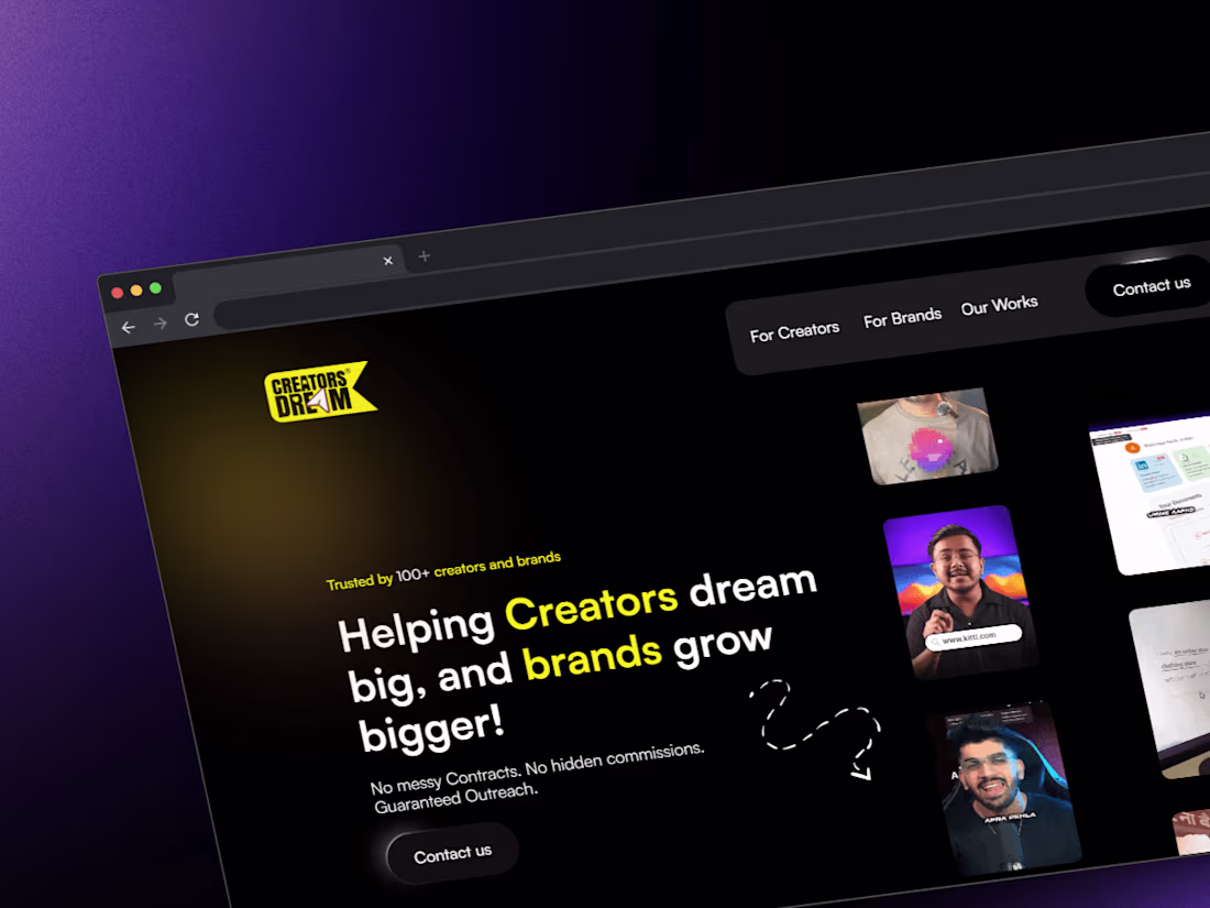Cover image for High-Converting Landing Page for Creator Dream

