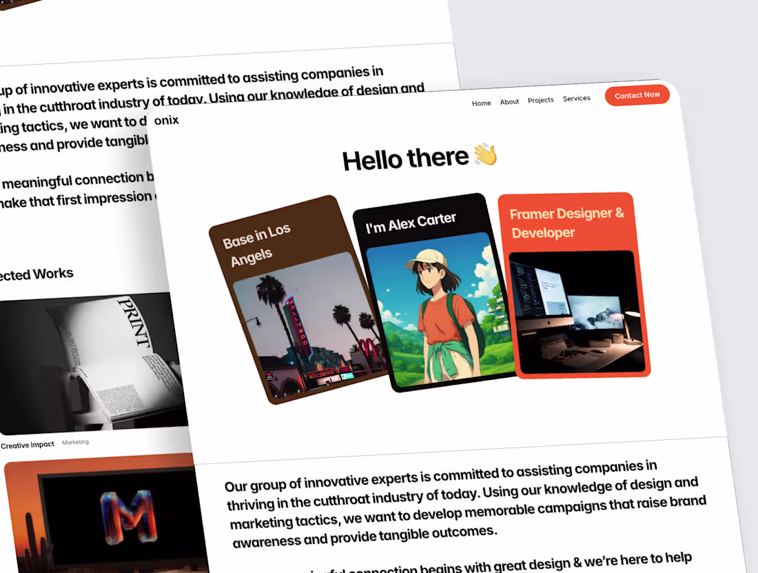 Cover image for A fully custom portfolio I designed and built in Framer. Sim...