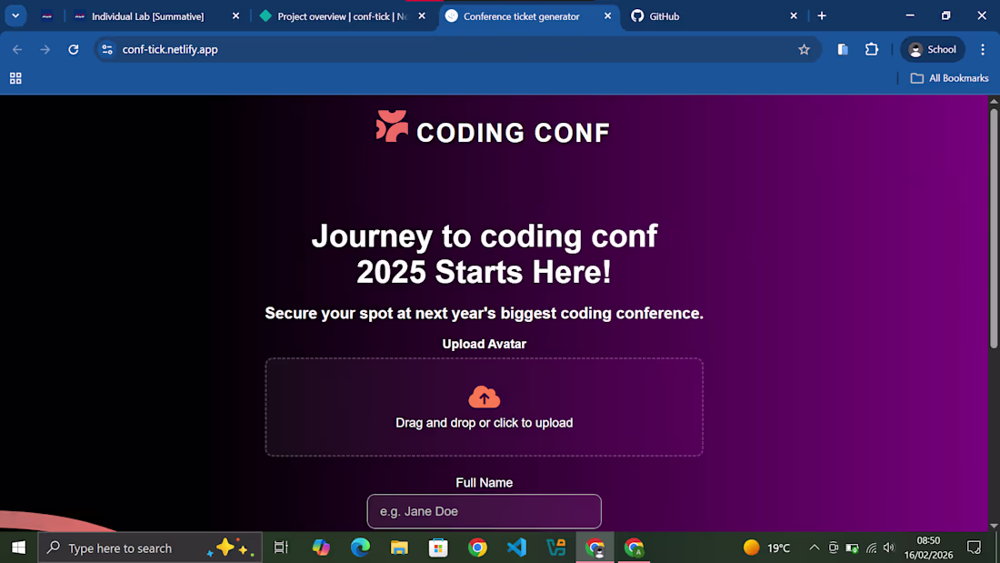 Cover image for A conference ticket generator