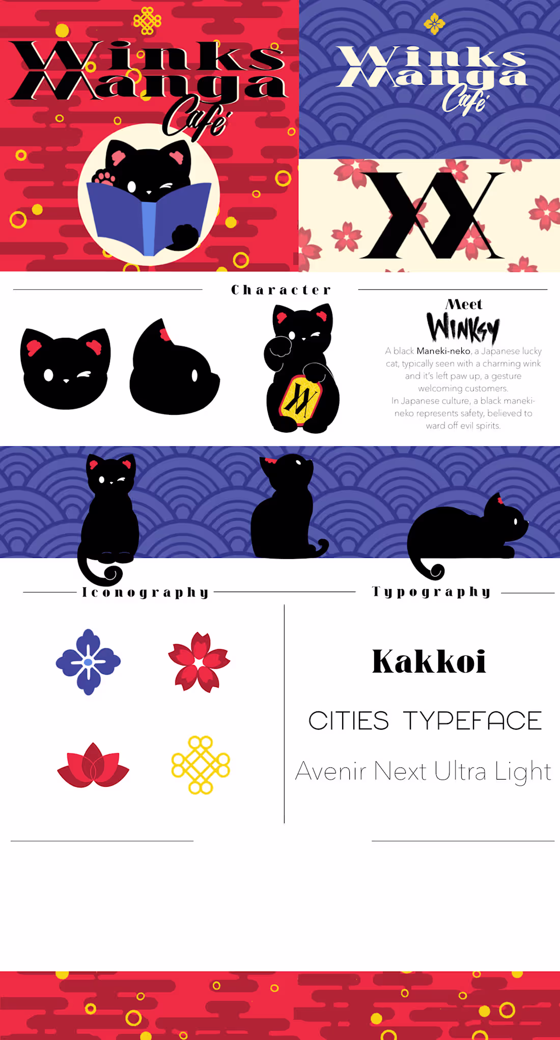 Cover image for WINKS MANGA Café Branding Design on Behance