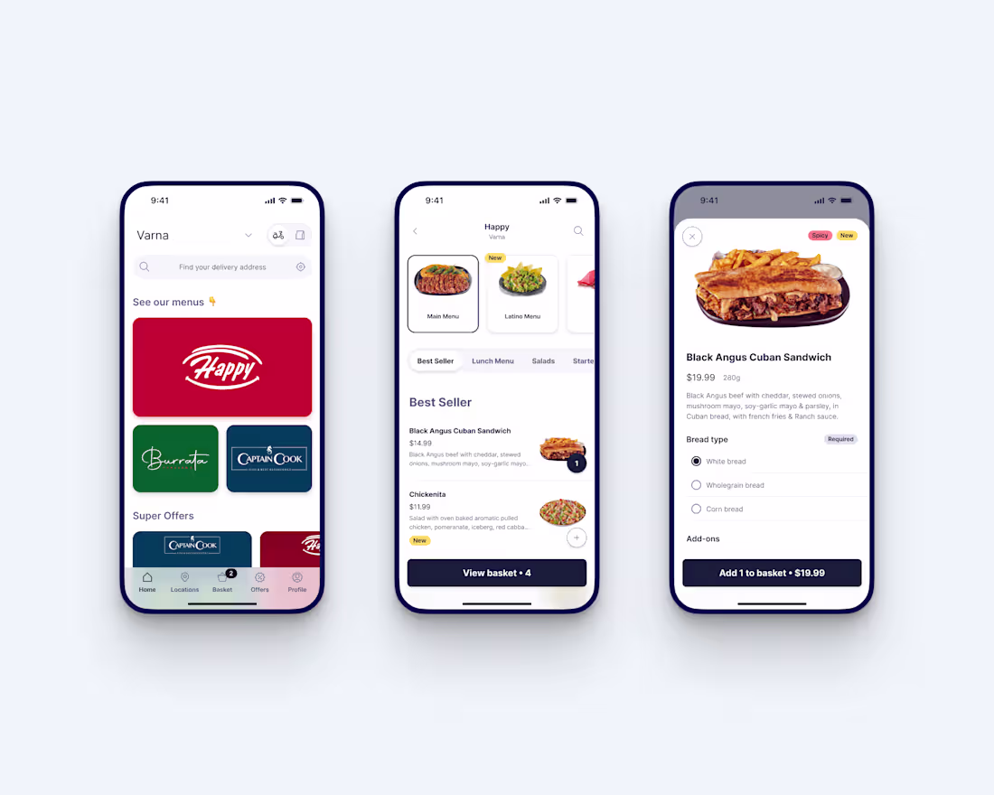 Cover image for Happy Delivery - Food delivery iOS app redesign
