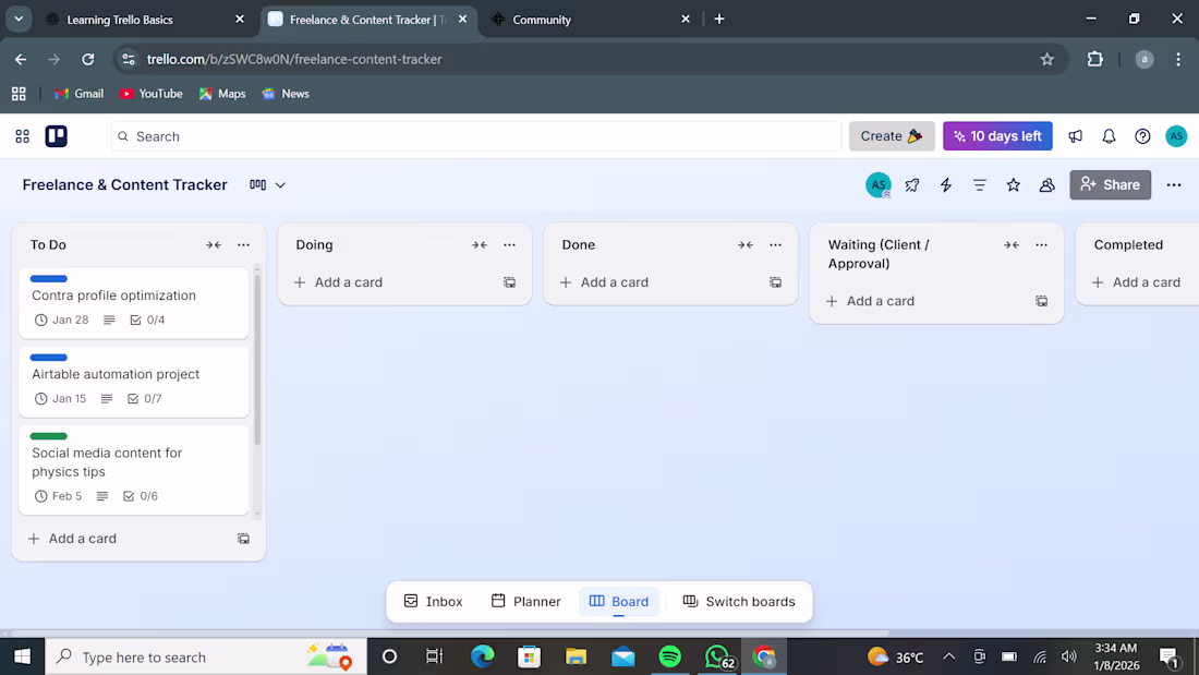 Cover image for I set up a structured Trello workspace to manage and track f...