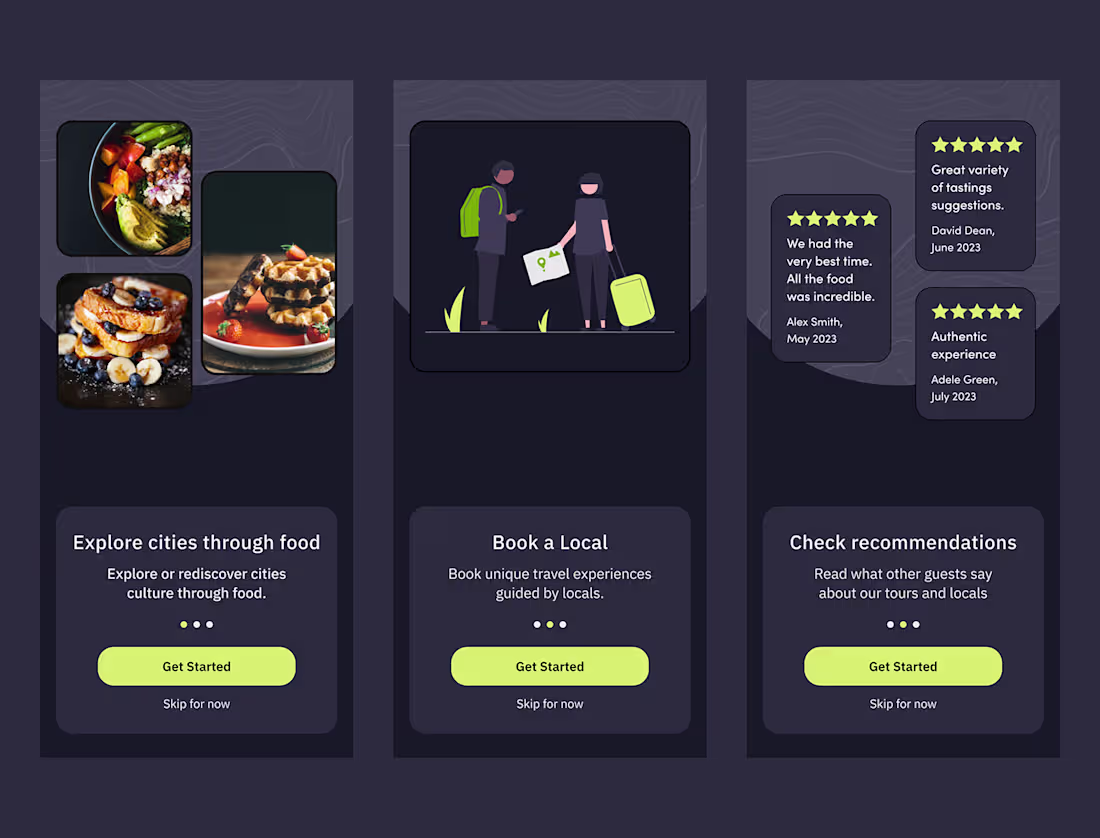 Cover image for Booking food experiences app on Behance