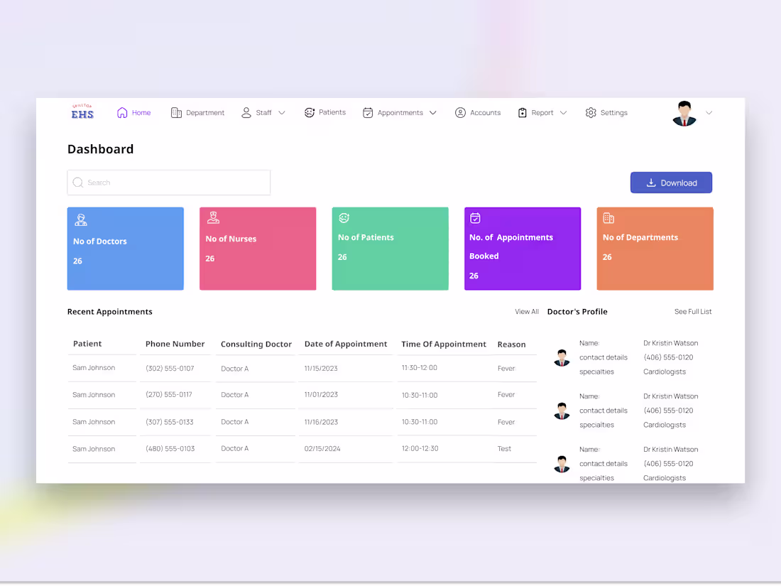 Cover image for Skilltop EHS Healthcare Management Dashboard Design - UIUX