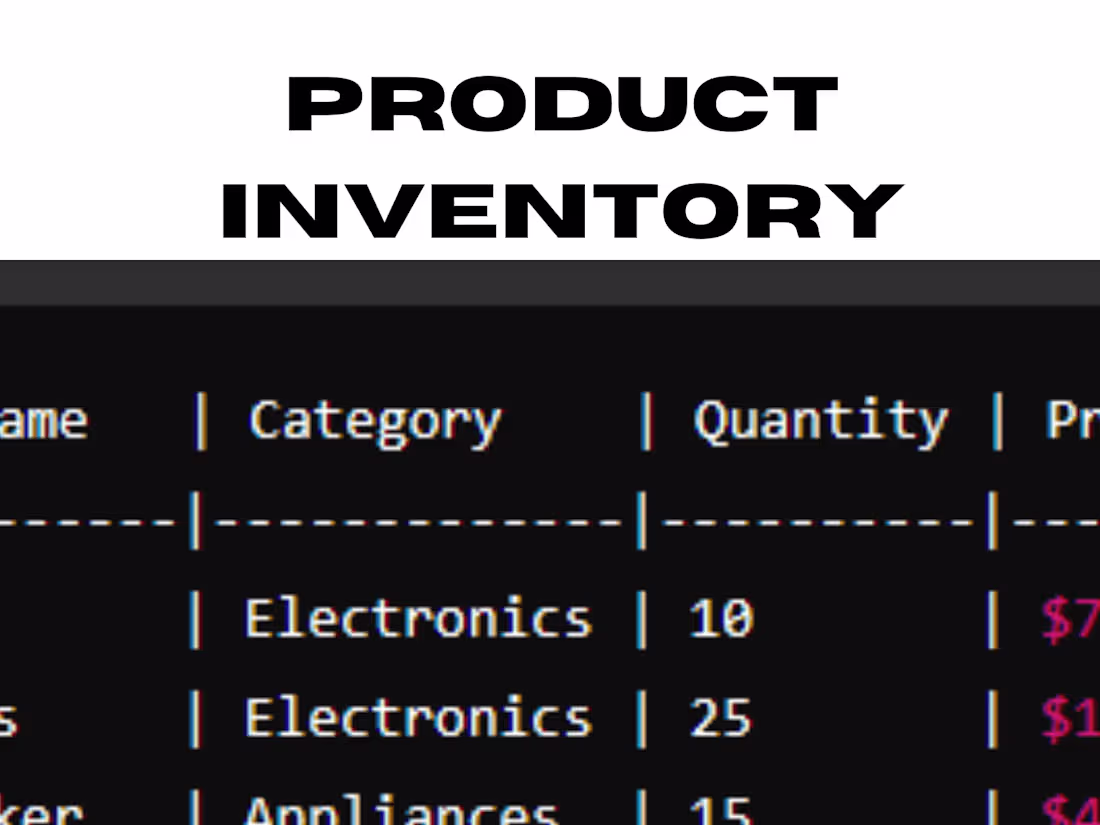 Cover image for Product Inventory