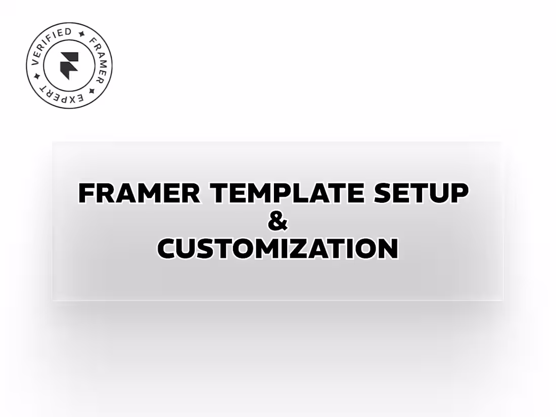 Cover image for Framer Template Customization