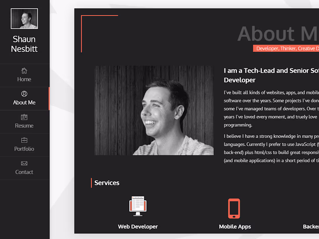 Cover image for Shaun Nesbitt - Portfolio | Senior Developer, Team Leader, JS W…