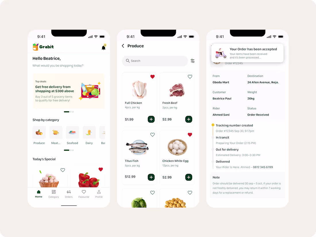 Cover image for A grocery app I’m working on for a client, I made a quick pr...