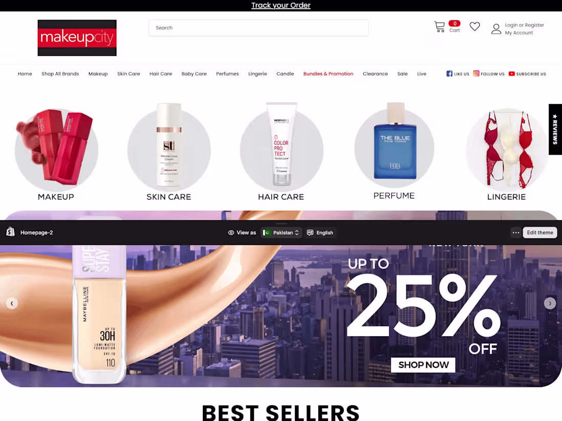Cover image for MakeupCityShop - Shopify Store +