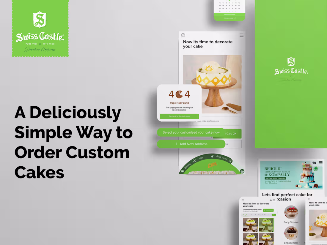 Cover image for UI/UX for Customised Cake ordering for Swiss Castle
