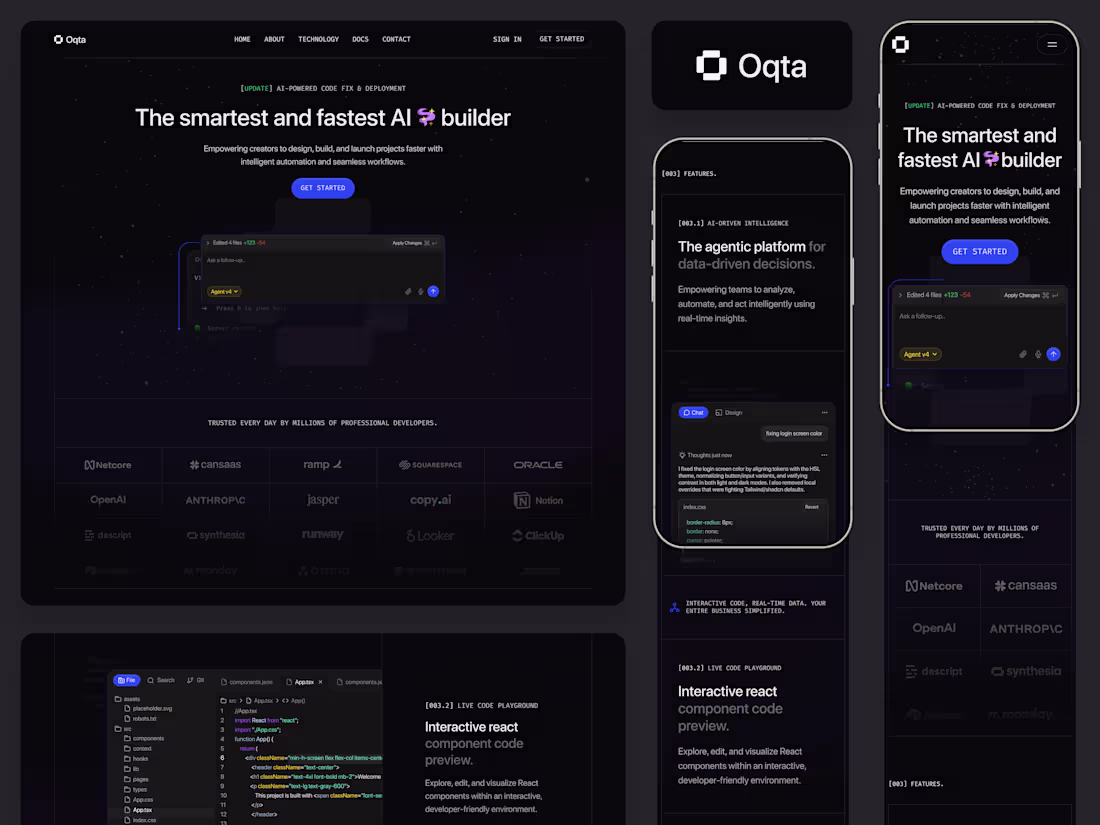 Cover image for Oqta - AI Builder Responsive Landing Page