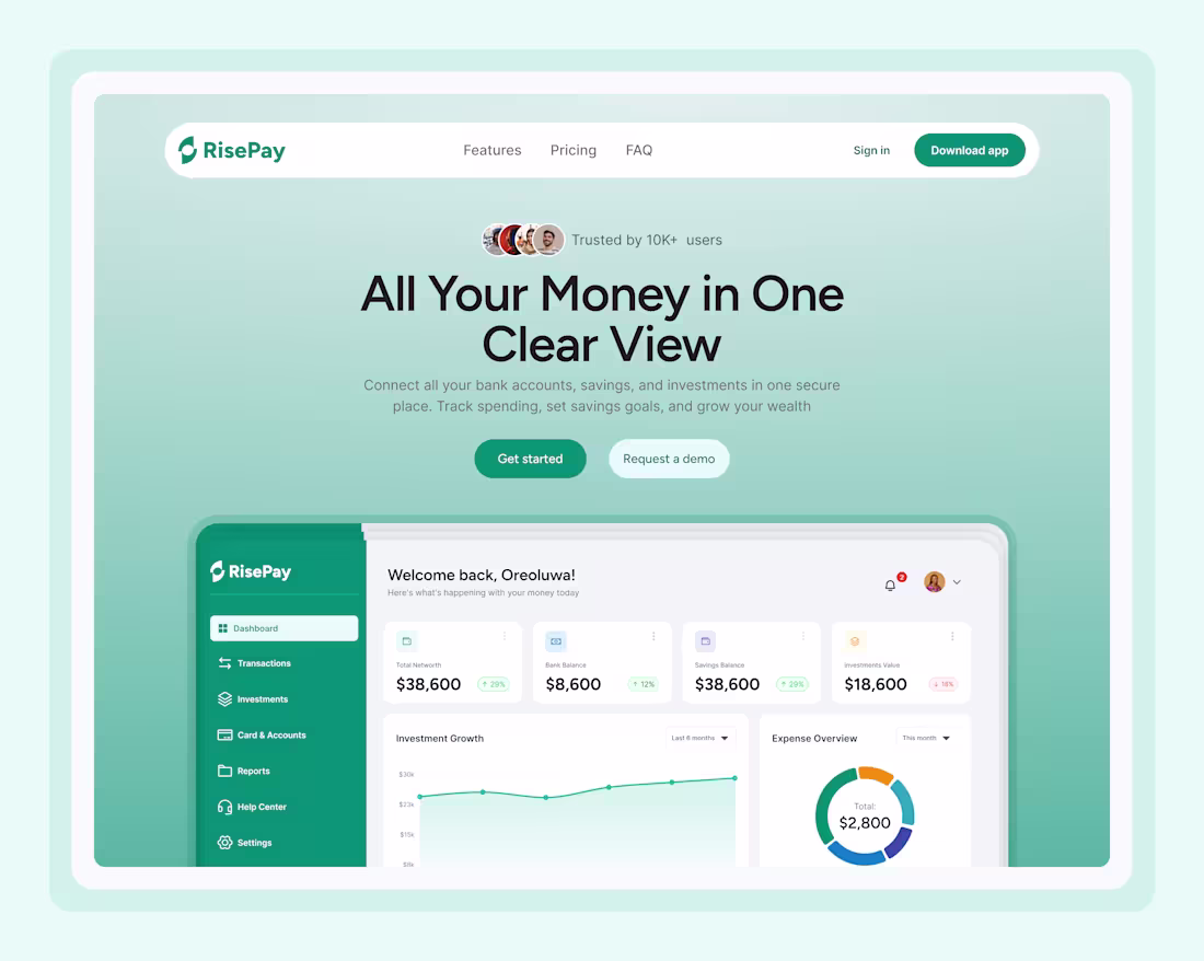 Cover image for UI/UX Design for Fintech - Website, Mobile and Web App