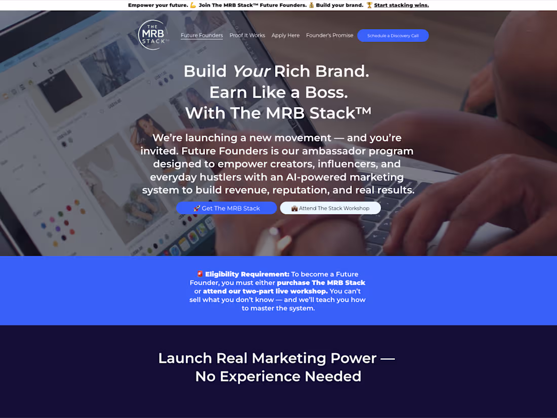 Cover image for The MRB Stack™ Future Founders Website Design