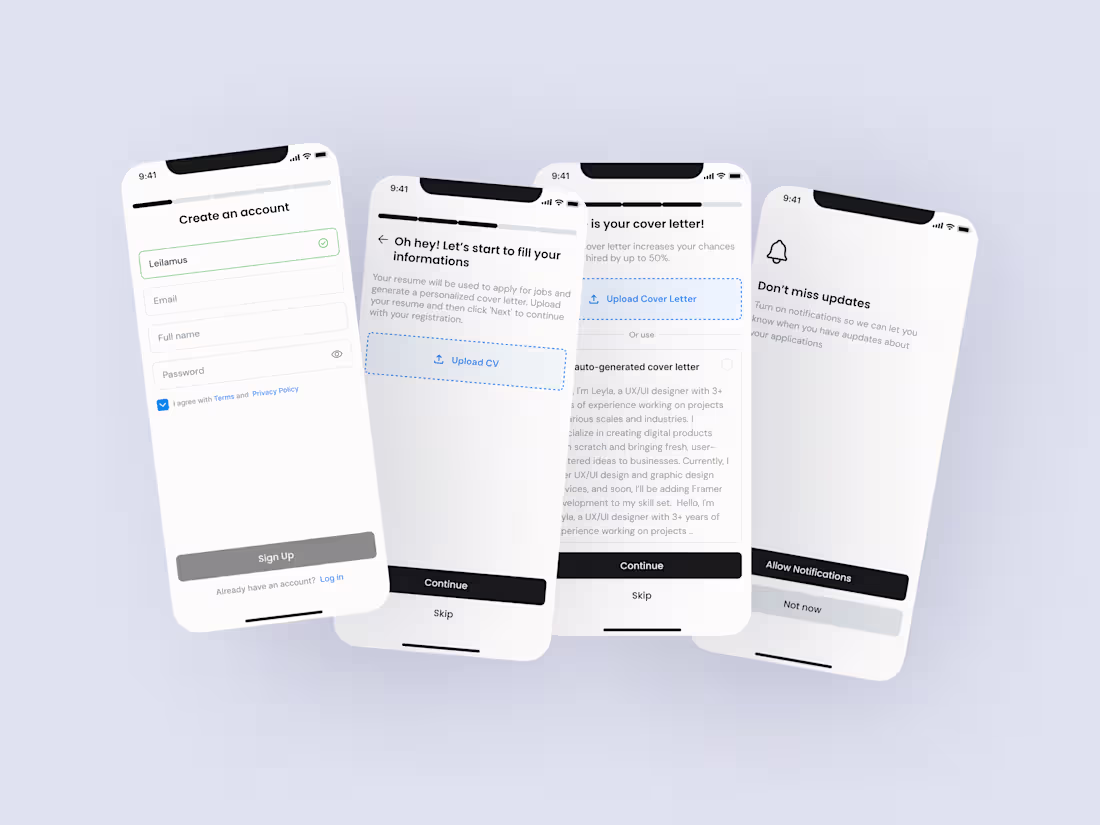 Cover image for Opportuland — Job Search & Career Discovery App UI