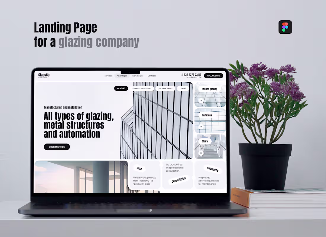 Cover image for Landing page for a glazing company