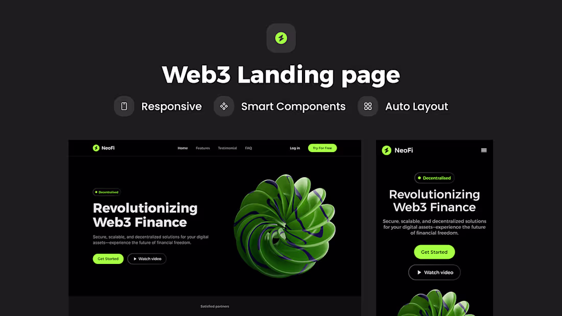 Cover image for Web3 Landing Page Design – Modern Blockchain Experience