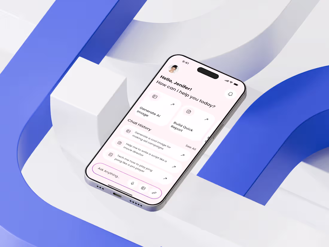 Cover image for Just wrapped up a new AI Chatbot Mobile App Home Screen Desi...