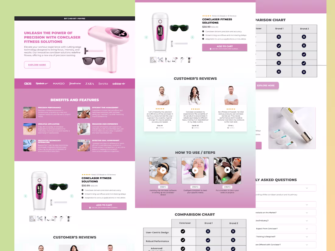 Cover image for  Conclaser landing page design