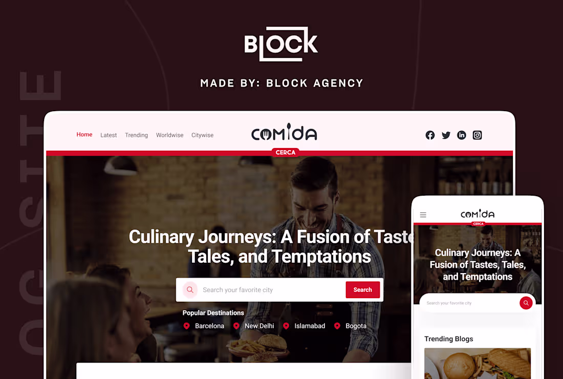 Cover image for Comida Cerca – Modern Restaurant Guide