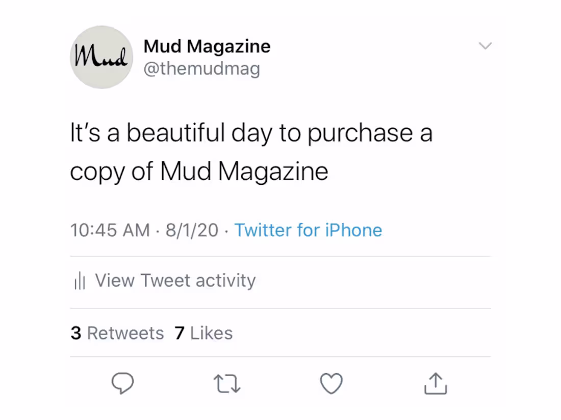 Cover image for Twitter Manager - Mud Magazine